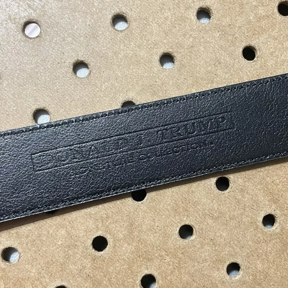 Donald J. Trump Belt Mens Sz 40/100 Brown Leather Grain Signature President $298
